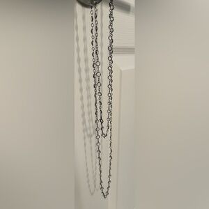 Vintage Clear Crystal Necklace Bezel Set Silver Tone